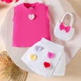 thumbnail image 2 of mgoYE Infant Girl Outfits Toddler Baby Girl Summer Clothes Cotton Ruffled Sleeve Shirt Tops and Shorts Set Outfits(Hot Pink,3-4 Years), 2 of 9