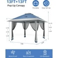 thumbnail image 7 of IdealHouse 13x13ft 4-Season Heavy Duty Canopy Tent , Waterproof UV Blocking Gazebo with Mosquito Net, 60-Second Quick Setup Backyard Patio Shelter, Blue & Gray, 7 of 7