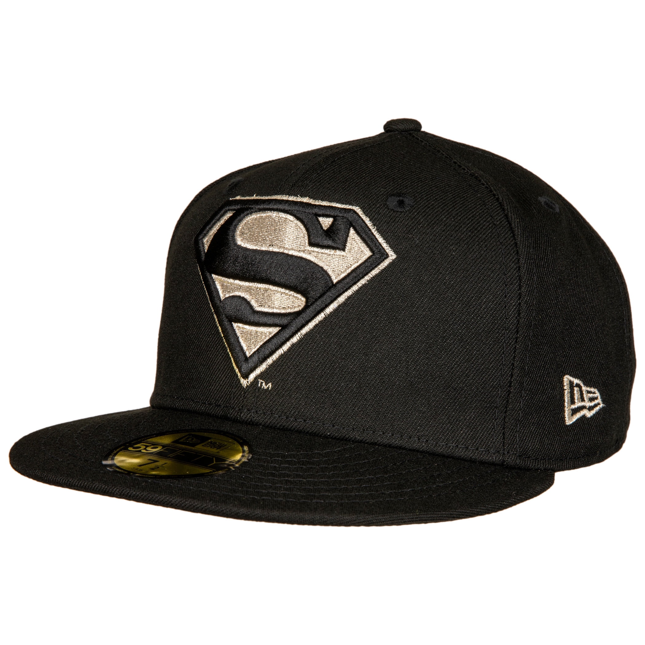 NEW ERA OFFICIAL DC 59FIFTY FITTED BASEBALL CAP SUPERMAN GOLD 3D LOGO MANY SIZES 