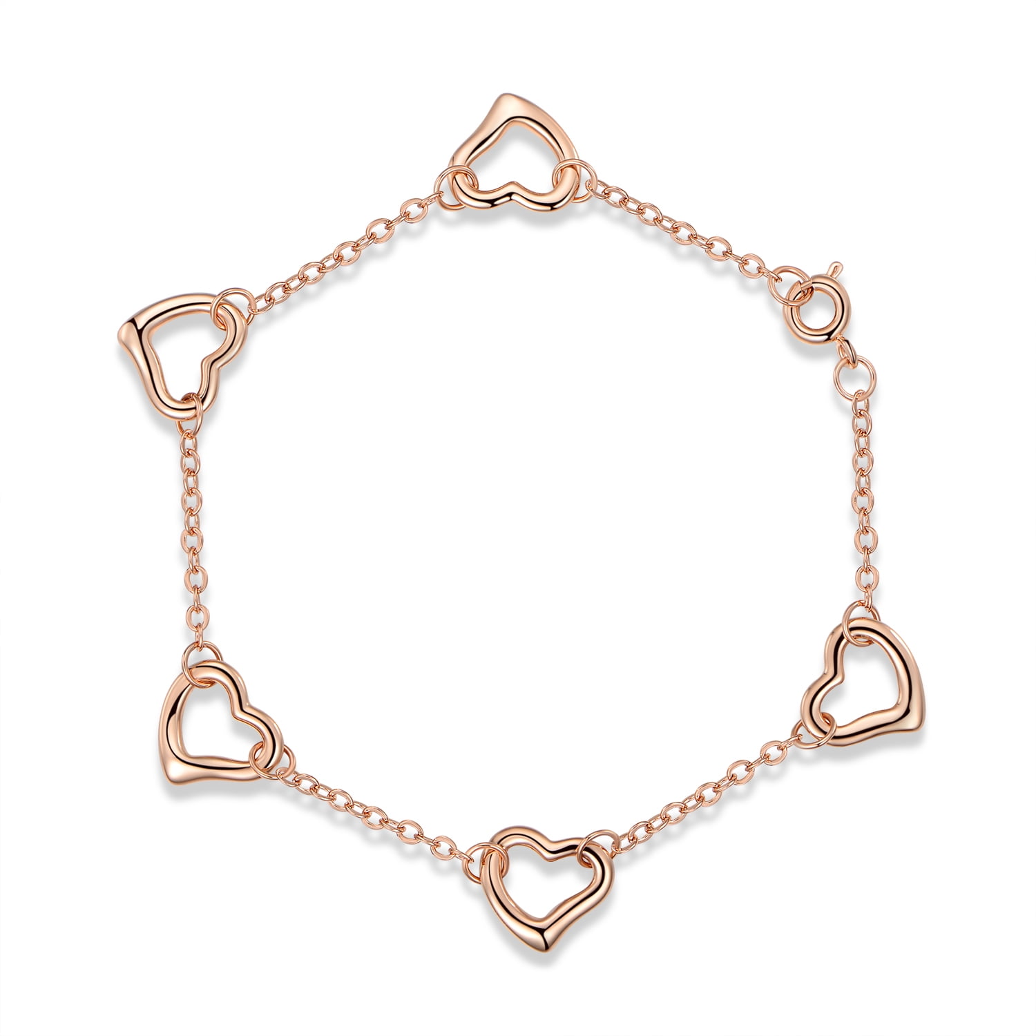 SGS International - Rose Gold Plated Heart Bracelet - Walmart.com ...