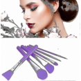 thumbnail image 3 of Silicone Makeup Brush Set with Plastic Handle - Purple, 3 of 5