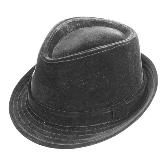 Montique Black Fedora Men's Velvet Stingy Brim Hat H16