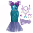 thumbnail image 1 of Disney Girl Princess Little Mermaid Ariel Dress Kids Cosplay Costume Children Carnival Birthday Party Clothes Summer Dress Girls7-8T Gao Jinjia LED, 1 of 2
