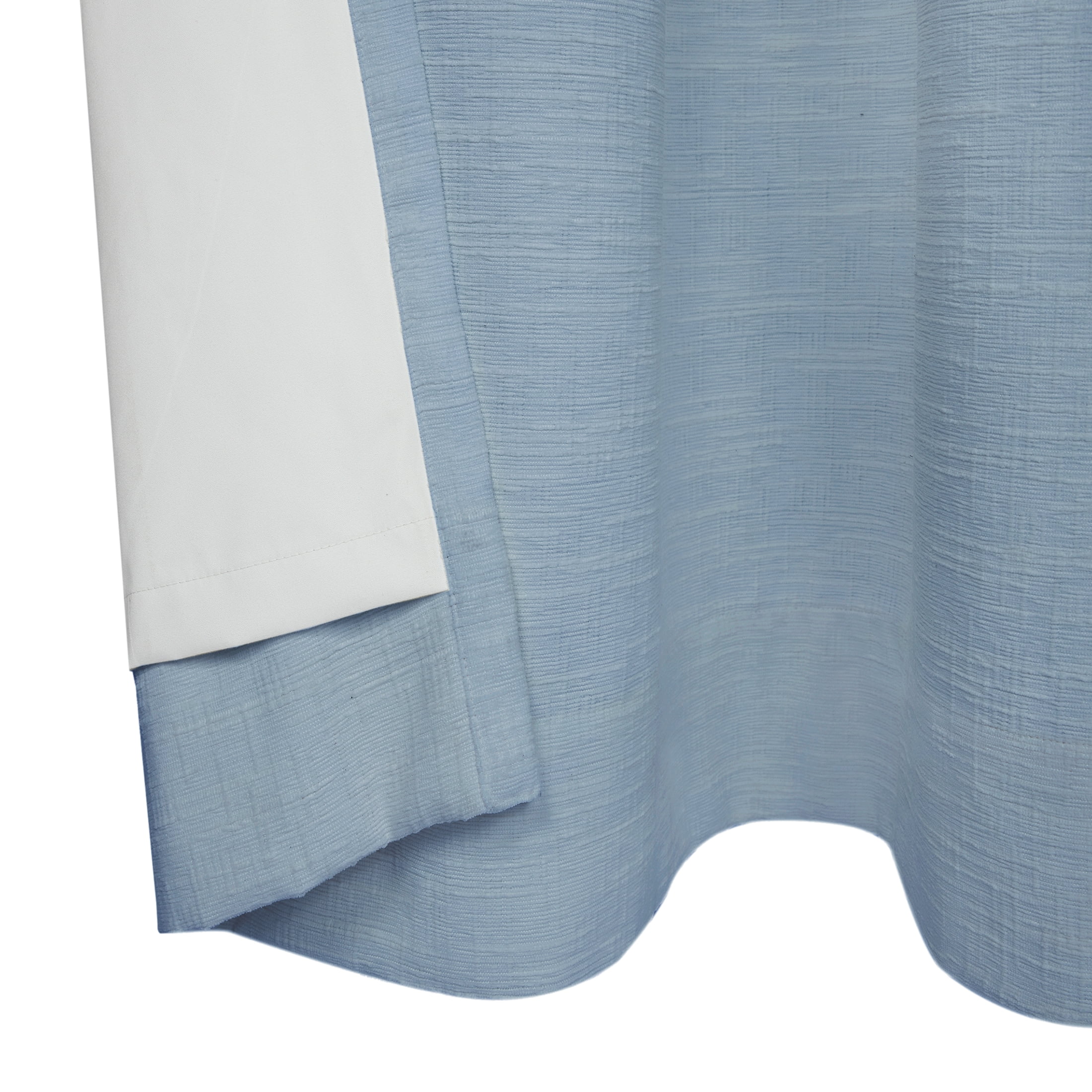 Better Homes & Gardens Textured Solid Chenille Blackout Single Curtain Panel, Blue Silver, 50"W x 108"L
