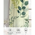 thumbnail image 6 of Green Blue Leaves Sheer Curtains 63 Inch Length 2 Panels Set for Living Room/Bedroom, Summer Botanical Farmhouse Watercolor Leaf Kitchen Curtains Grommet Curtains Window Treatments 42"x63"x2, 6 of 7