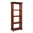 thumbnail image 3 of Mission 60-Inch Tall Wood Bookcase – 4-Tier Bookshelf with 2 Adjustable Shelves, 3 of 8