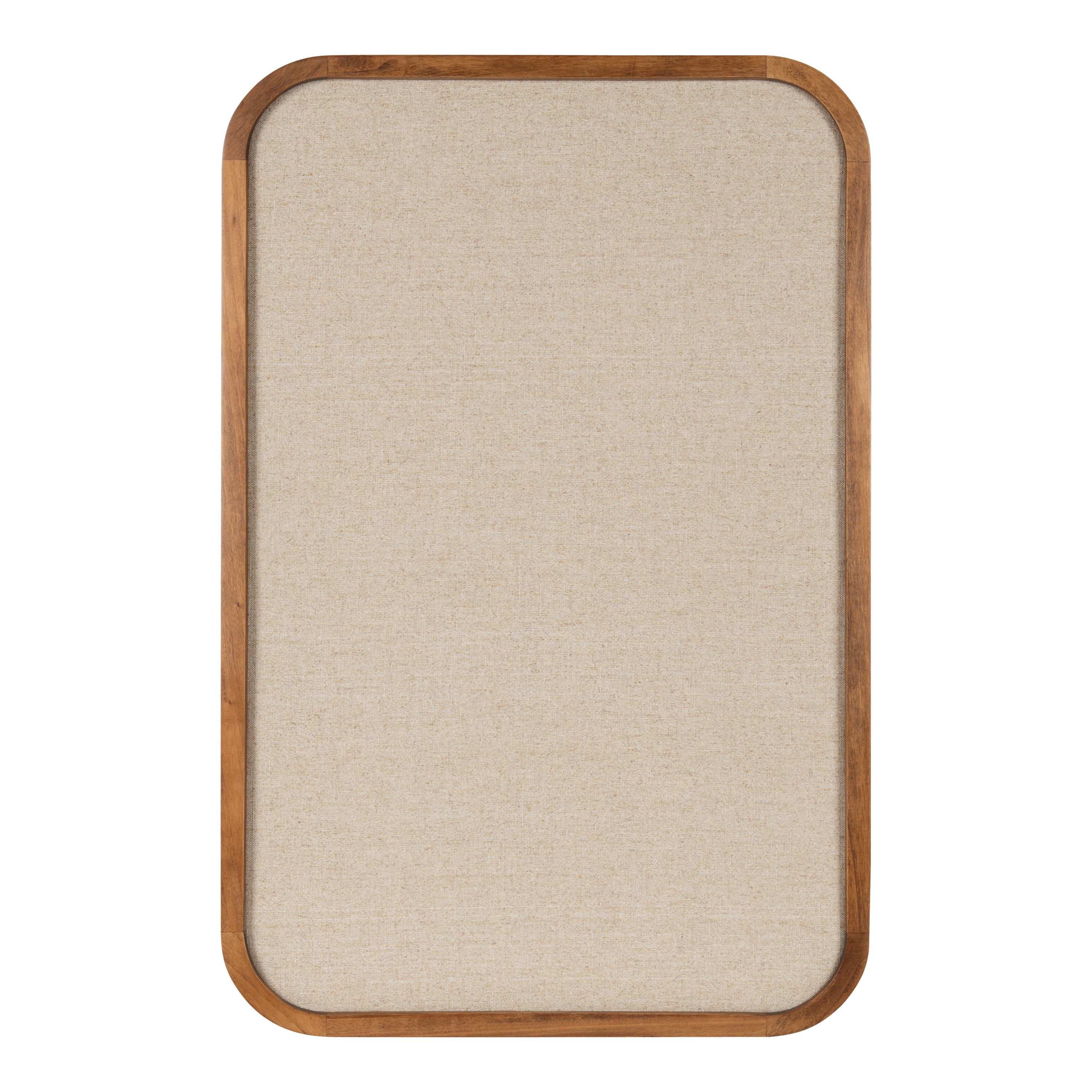 Kate and Laurel Hutton Transitional Pinboard, 20 x 30, Rustic Brown, Radius Rectangle Wall Organizer with Fabric Pinning Surface