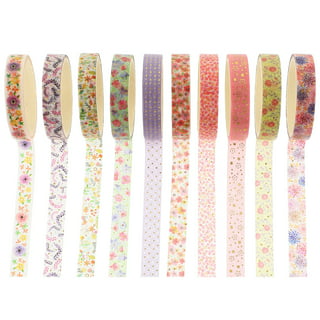 Whaline 12 Roll Boho Floral Washi Tape Retro Flowers Rainbow Paper Adhesive  Stickers for Scrapbook Gift Wrapping DIY Art Crafts, 16.4Ft