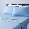 thumbnail image 4 of ZMLEVE Cotton Jersey Bed Sheet Set - Queen, Sky Blue, 4 of 4