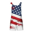 thumbnail image 5 of Moxiu Womens American Flag Overalls Shorts 4th of July Sleeveless Festival Patriotic Rompers Loose Independence Day Adjustable Strap Short Overall 2025 White,XXL, 5 of 6