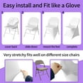 thumbnail image 6 of 50pcs White Polyester Stretch Folding Chair Covers Suitable for Universal Chair Protectors Removable and Washable Suitable for Wedding Party Catering and Banquet Events etc, 6 of 10