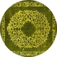 thumbnail image 1 of Ahgly Company Indoor Round Oriental Yellow Industrial Area Rugs, 7' Round, 1 of 4