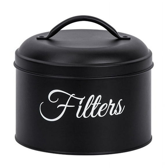 Coffee Filter Holder, Basket Coffee Filter Storage with Lid, Black