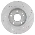 thumbnail image 3 of TRQ Rear Performance Brake Rotors Set Premium G-Coated Cross Drilled & Slotted Fits Select 2004-2008 Acura TSX 2003-2007 Honda Accord, 3 of 5