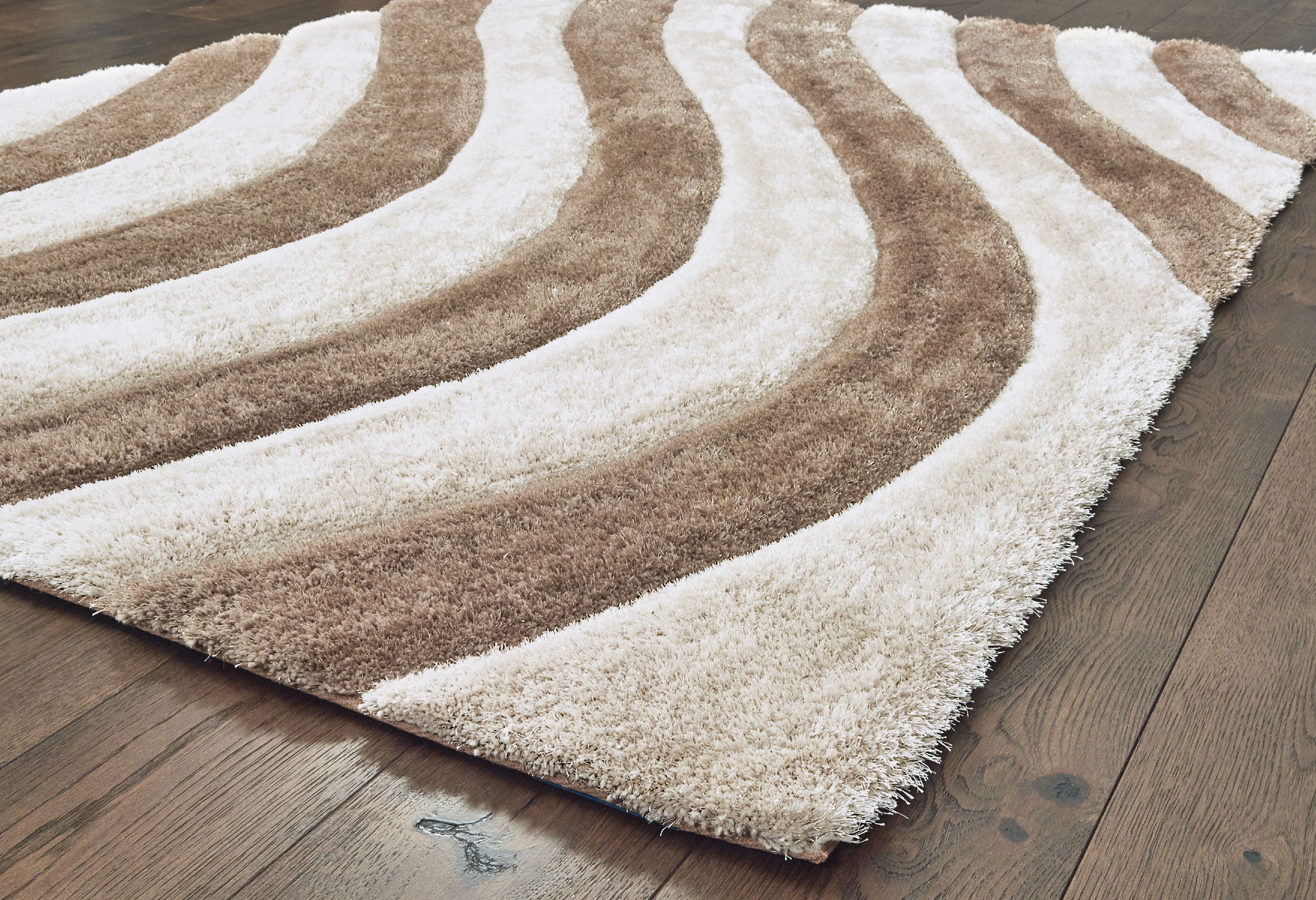 United Weavers Veria Thessa Shag Beige Hand Carved Polyester Area Rug