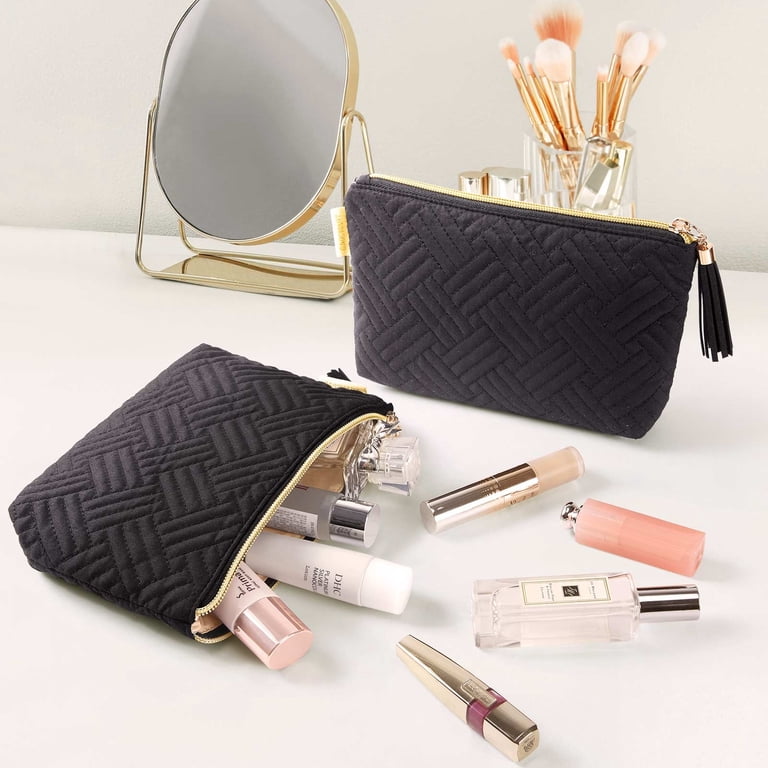 Small Water-Resistant Quilted Cosmetic Pouch photo 2