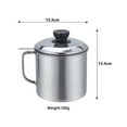 thumbnail image 6 of Bacon Grease Container Kitchen Oil Container Can with Strainer for Store Meat Frying Oil and Cooking Grease Storage (Silver Oil Container), 6 of 6