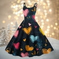thumbnail image 2 of LWavelet 2026 Valentine's Romantic Wrap Maxi Dress, Women's Love Heart Rose Print Sleeveless Flowy Trendy Sundresses Dark Blue L, 2 of 4