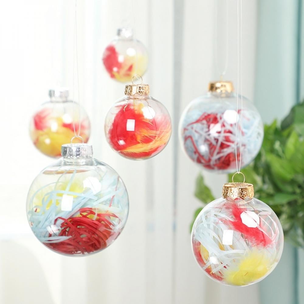 Plastic Ball Baubles Sphere Fillable Christmas Tree Hanging Ornament Home Decor 