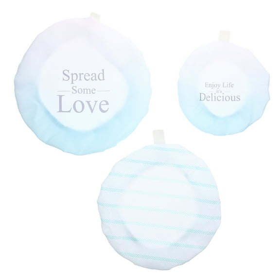 ifundom Dark Blue  Washable Elastic Bowl Covers for Bowls 3Pcs