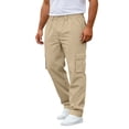 thumbnail image 3 of Men's Stretch Military Pants Water-Resistant Elastic Waist Cargo Pants with Multi-Functional Pockets Quick Dry Pants Lightweight Durable Ripstop Cargo Pants Trousers,Brown 3XL, 3 of 4