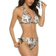 thumbnail image 2 of NICKSUN Women's Bikini Sets, Cute Print Two Piece Bathing Suits Sexy Halter Padded Bikini Swimsuits, 2 of 6