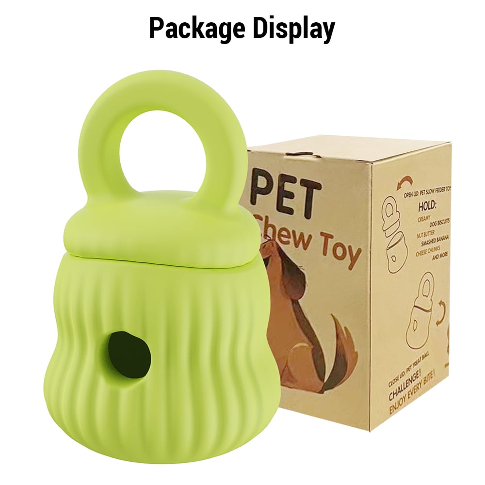 Yajisi Interactive Dog Treat Dispensing Toy, Resin Slow Feeder Puzzle for All Breeds, Light Green (6.3 inches / 16 cm)