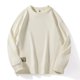 thumbnail image 5 of Sudaderas de cuello redondo para hombre, ropa de primavera, estampado de gofres, camisas de manga larga, ropa de calle, sudaderas con capucha de color liso sin capucha, 5 of 5
