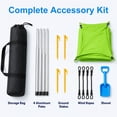 thumbnail image 5 of Rirool Windproof Beach Tent Sun Shelter, UPF50+ Portable Beach Canopy with Thickened Aluminum Poles, 8 Sandbags & Outdoor Shade for Beach Camping Patio Green, 5 of 8