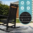 thumbnail image 5 of SUUNYN Outdoor Rocking Chair, HDPE All-Weather High Back Porch Rocker, 380lbs Capacity, Black, 5 of 9