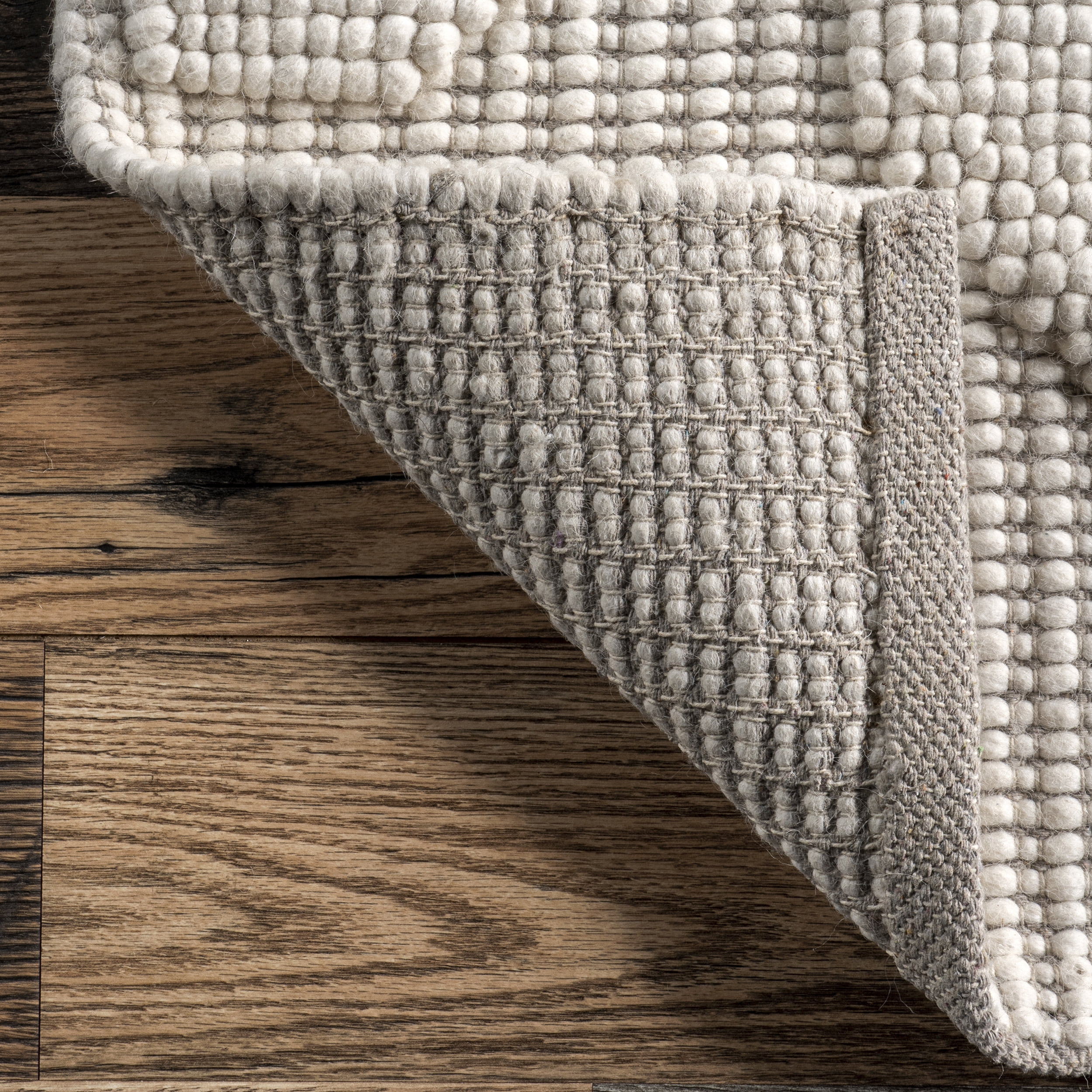nuLOOM AvionTextured Geometric Wool Area Rug, 4' x 6', Ivory