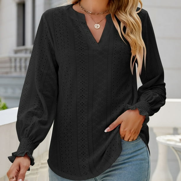 Blusa Para Mujer Con Detalles De Encaje - Elegante, Holgada, Perfecta Para Fiestas