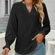 thumbnail image 2 of Camisa de manga larga para mujer, blusa tipo túnica con cuello en V, camisa de encaje de moda, 2 of 5