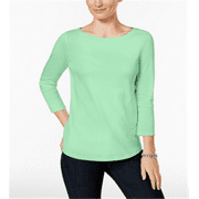 Charter Club Women's Pima Cotton Button Shoulder Top Pink Size Petite M