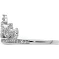 thumbnail image 3 of Sterling Silver Rhodium Plated Diamond Crown Ring (Size 8) Made In India qr5736-8, 3 of 5