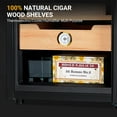 thumbnail image 5 of 50L Black Cooling & Heating Cigar Humidor 3 in 1 Electronic Humidor Cabinet with Lights Control System& Wood Shelves Gift for Men, 5 of 7