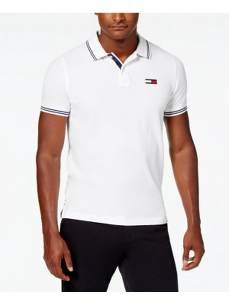 Tommy Hilfiger BRIGHT WHITE Custom-Fit Logan Polo Shirt, US Medium Walmart.com