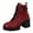 Red, variant on SKIYLEVZ Women's Moto Boots Cowgirl Boots Soft Sole Womens Winter Snow Boots Water-Resistant Durable Lace Up Ankle Moto Boots Womens Winter Fashion Combat Boots