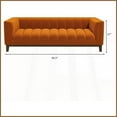 thumbnail image 5 of Mid-Century Orange Velvet Modern Sofa - Pet-Friendly Stain-Resistant Living Room Centerpiece, 5 of 12