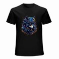 thumbnail image 1 of Wolf T-shirt Wolf Unisex T-shirt Unisex tees Casual Cotton Colorful Printing, 1 of 5