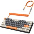 thumbnail image 1 of EIGTHTAIL T8 Clavier de Jeu 60 % 68 Touches Mini Clavier Mécanique Filaire Compact avec 18 Commutateurs Bleus Rétroéclairés RVB Chroma Câble de Clavier Bobiné USB-C pour PC Portable Mac XBOX - Bleu Blanc, 1 of 8