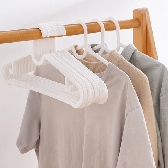 10 Pack Plastic Clothes Hangers for Home Use, Multi-Functional for Drying and Displaying Clothes, Heavy Duty Garment Hangers for Wardrobe and Laundry Organization