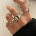 thumbnail image 1 of Anillo de unión negro, personalidad creativa, combinación simple apilada, conjunto de anillos de 7 piezas, combinación de moda, 1 of 6