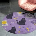 thumbnail image 4 of Black Cats Magic Sun Tarot Round Area Rugs for Bedroom Living Room, 6FT Soft Comfy Indoor Circle Carpets, Carpet Home Decor Floor Mat, 4 of 6