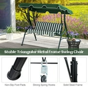 Costway 3 Seats Patio Backyard Canopy Steel Frame Swing Glider Hammock Cushioned