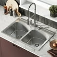 thumbnail image 5 of Ouvert 33 x 22 Stainless Steel, Dual Basin, Top-Mount Kitchen Sink, 5 of 11