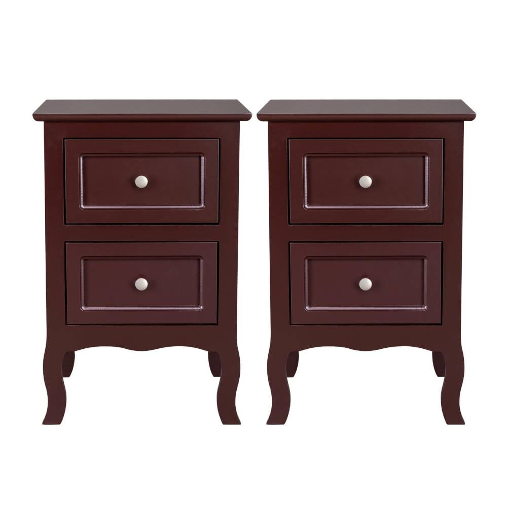 UBesGoo Set of 2 Nightstand Wood End Tables Bedroom Table