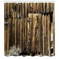 thumbnail image 3 of Ambesonne Rustic Shower Curtain, Oak Barn Timber Door, 69"Wx75"L, Brown, 3 of 3
