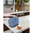 thumbnail image 3 of Blue Small Toaster Cover 2 Slice, Kitchen Appliance Covers, Farmhouse Vintage Abstract Linen Texture Striped Toaster Oven Cover with Loop, Bread Machine Cover Polyester Dust Cover Protection, 3 of 4