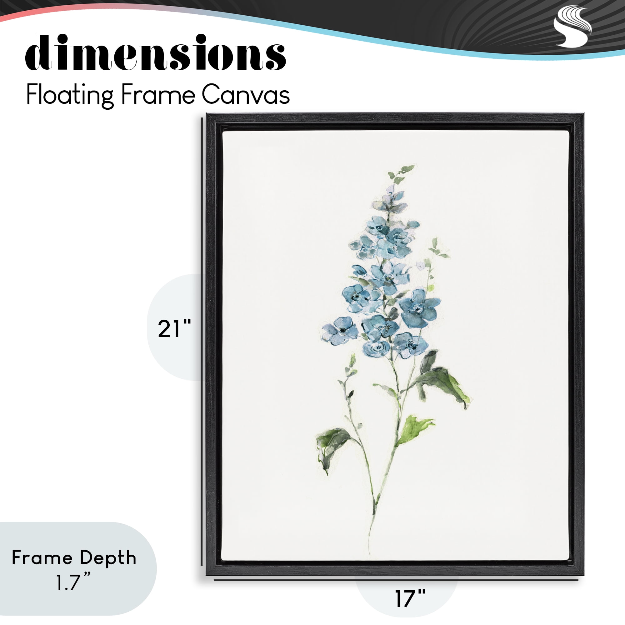 Stupell Industries Natural Spring Herbs Black Framed Floater Canvas Wall Art, design by Sally Swatland